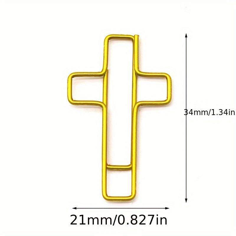 [20pcs Durable Metal Cross Clips] 20pcs Assorted Colors Metal Cross Paper Clips - Durable Steel Office Bookmarks & Document Organizers