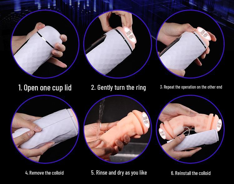 Mi Ji Dual-Head Counting Aircraft Cup Male Masturbator - Adult Sex Toy (25 Pack)