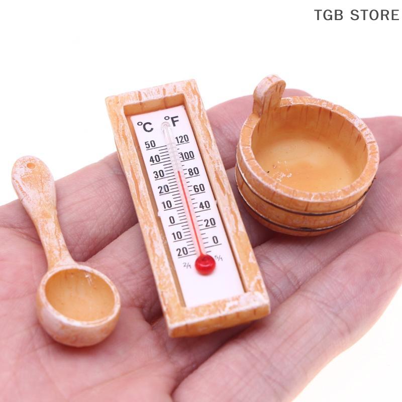 1Set 1:12 Sauna Scene Prop Model Miniature Accessories Dollhouse Furniture Home Model Decor Toy Doll House Accessories