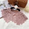 Vintage Shawl O-Neck Doll Fake Collar Shirt Women Hollow Crochet Lace False Collar Detachable Woman Half Shirt Faux  Col