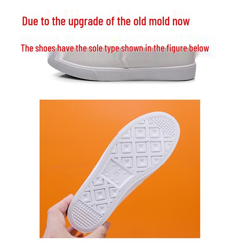 Versatile Women's White Slip-on Shoes - Autumn/Winter Flat Leather Sneakers for Nurses and Students