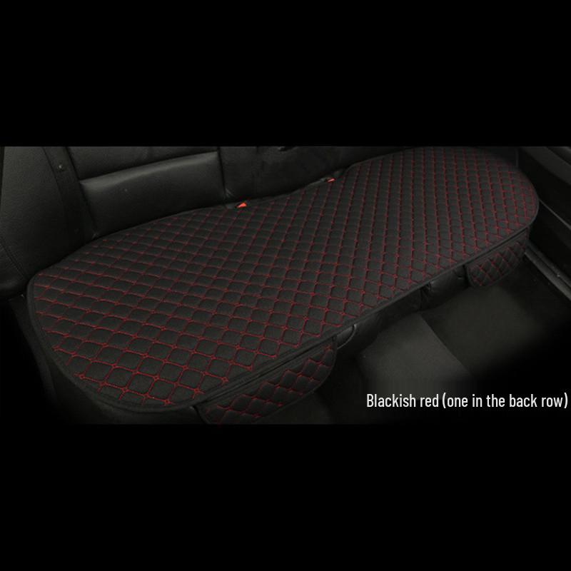 All-Season Breathable Linen Car Seat Cushion Set with Polka Dot Embroidery