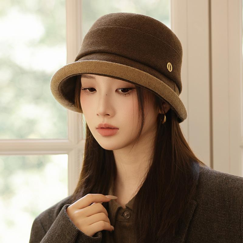 New Autumn and Winter Hat for Women Japanese Retro Basin Hat Big Brim Showing Face Small Fisherman Hat Casual Versatile Bucket Hat Trendy