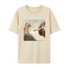 Mythical Oil Painting Cat Funny Fun White Casual Tshirt Mens and Womens Luxury Brand Top