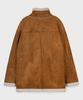 Place Studio Wende Lammfell Übergröße Mustang Jacke Wildleder [Braun]