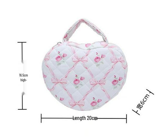 Floral Print Portable Makeup Bag with Large Capacity