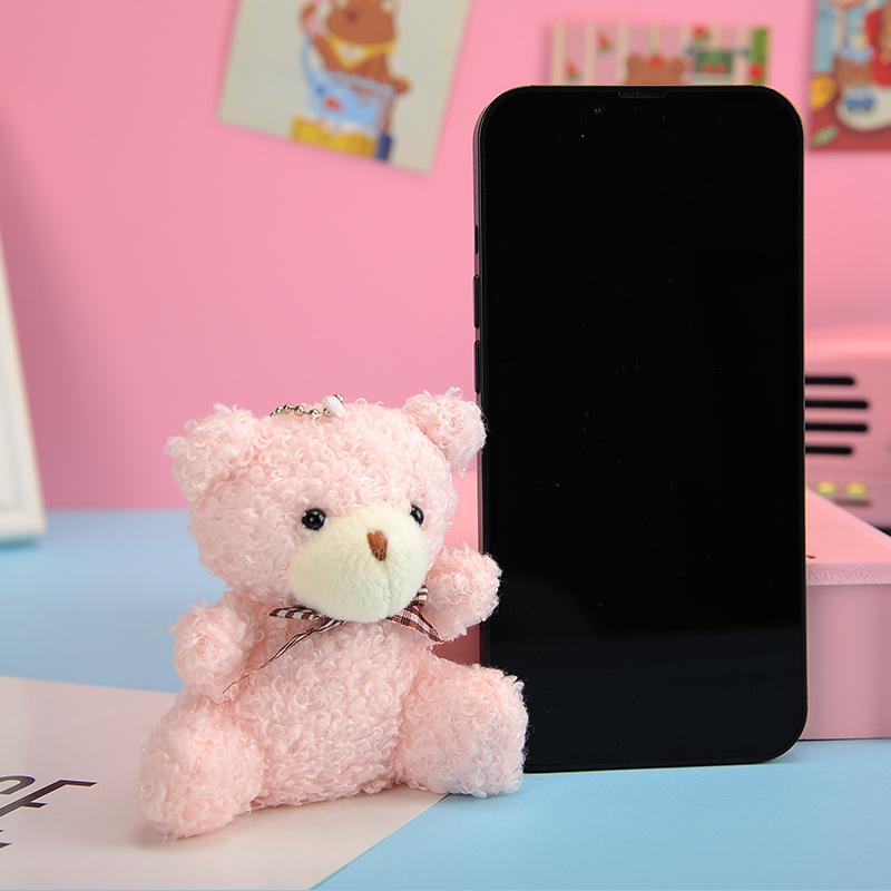 New Style Bear Plush Keychain with Bow Tie - Cute Bag Accessory