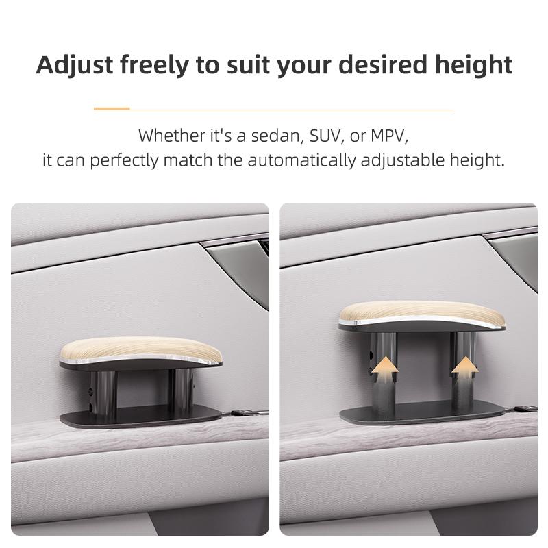Adjustable Car Door Armrest Pad PU Leather Memory Foam Elbow Support Cushion for SUV Sedan Relieve Driving Fatigue
