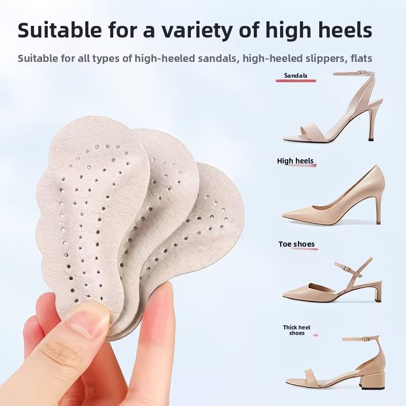 1 Pair Leather Forefoot Pads for Women High Heels Anti-slip Foot Care Shoe Pads Stickers Pain Relief Insert Insoles Toe Cushions