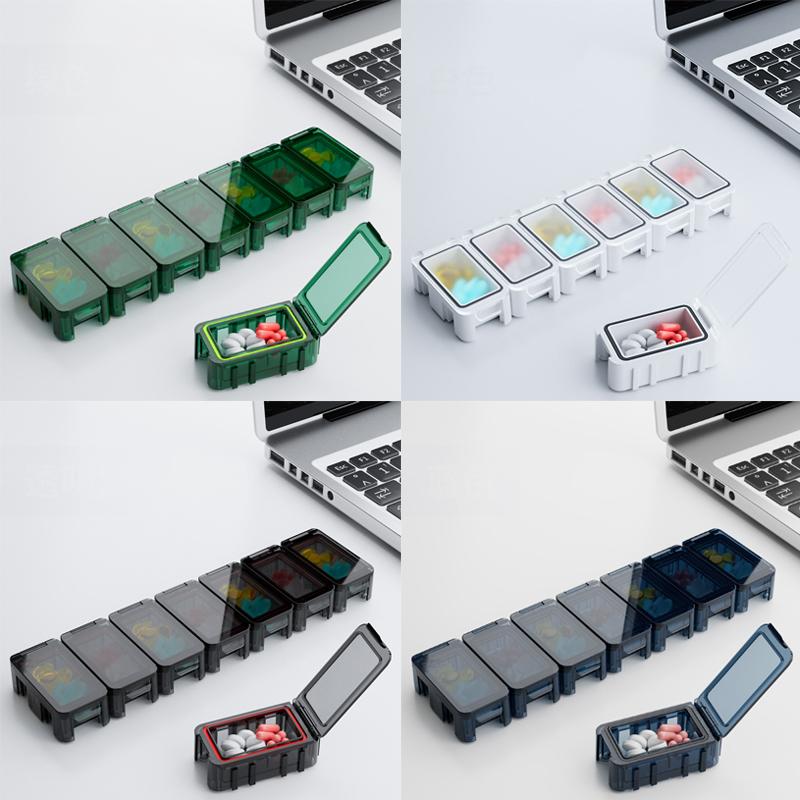 7 Days A Week 14 Compartments Pill Box Multifunctional Removable Random Combination Sealed Pill Organizer