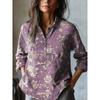 Summer Women's Loose Printed Round Neck Casual Plus Size Women's Long Sleeve T-shirt