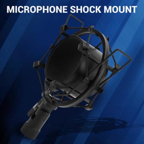 Aluminum Alloy Microphone Shock Mount Holder with Anti-Vibration Pad Inserts, Fits 55-65mm Microphones, Easy Installation in Studio Broadcast Recordin