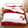 Christmas Duvet Cover Set King Size Snowflake Bells Pattern Festival Bedding Set Polyester Comforter Cover For Kids Boys Girls