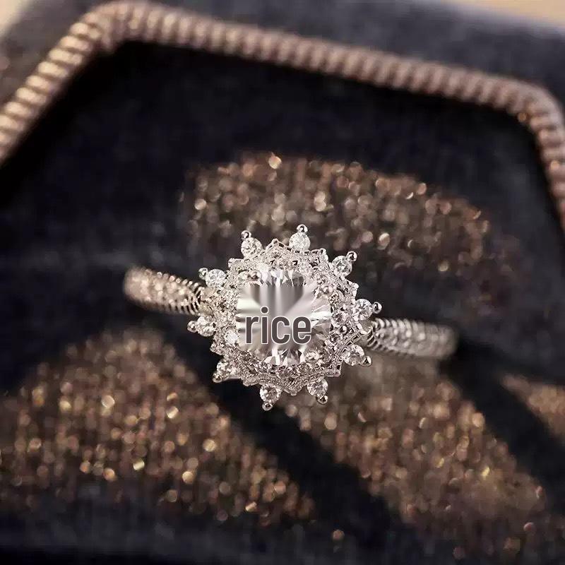 Star-Shaped Cubic Zirconia Wedding Ring for Couples - Women's Cross-Border Imitation Diamond Setting