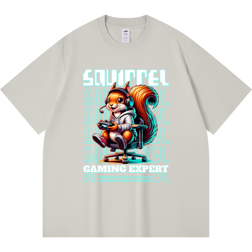 

Футболка из 100% хлопка плотностью 230 г/м2 с принтом Squirrel Gaming Expert Tees в смешном стиле Harajuku Футболка из чесаного хлопка XS абрикосовый