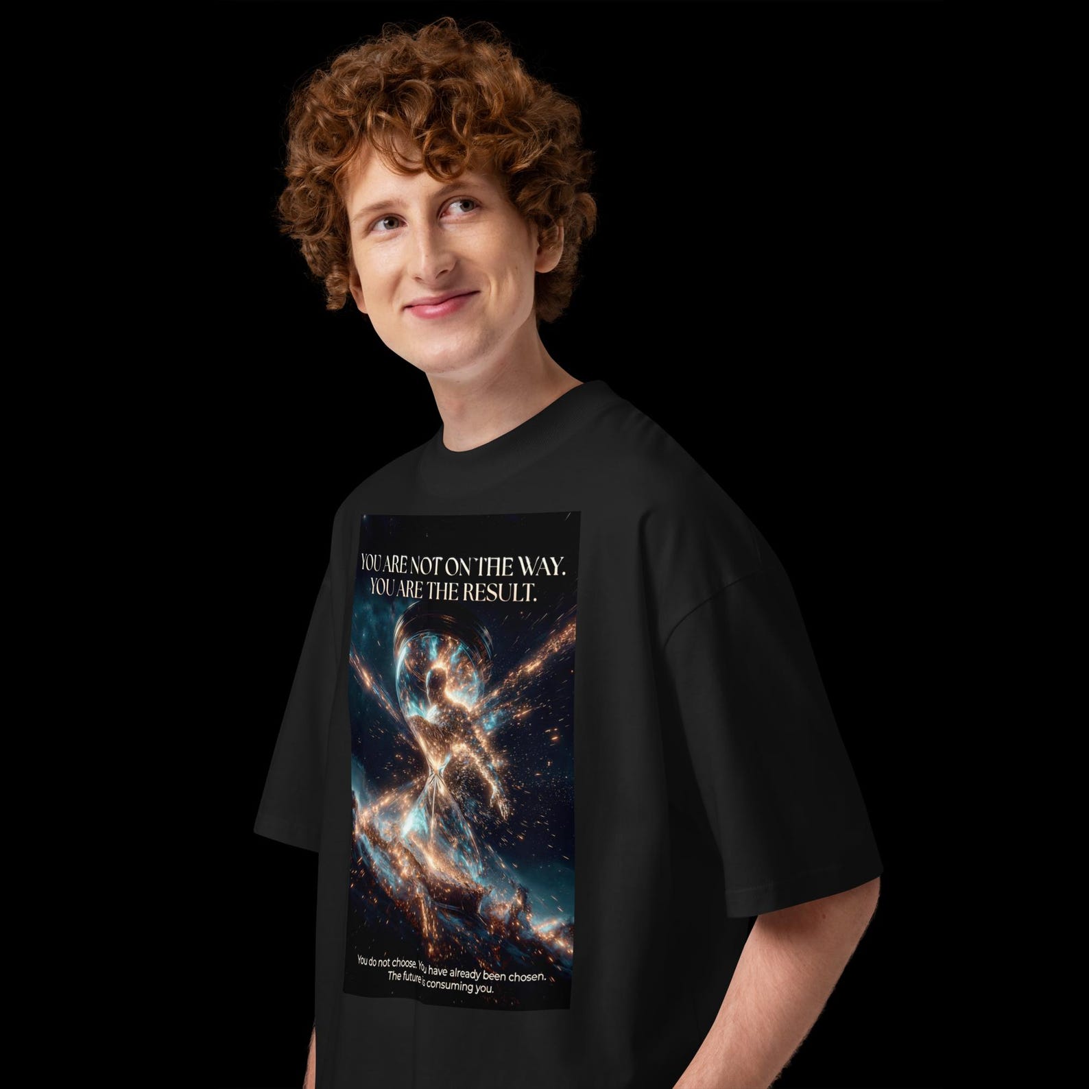 Squeezed Into Existence Shirt, Hourglass Cosmic Tee, Anti System Streetwear, Sovereign Human Apparel, Matrix Awakening Oversized T-Shirt S