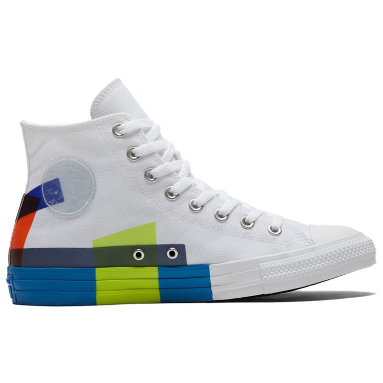 Converse Chuck Taylor All Star Comfortable Versatile Trendy Classic High-Top Canvas Shoes Unisex Sneakers White Blue 173184C