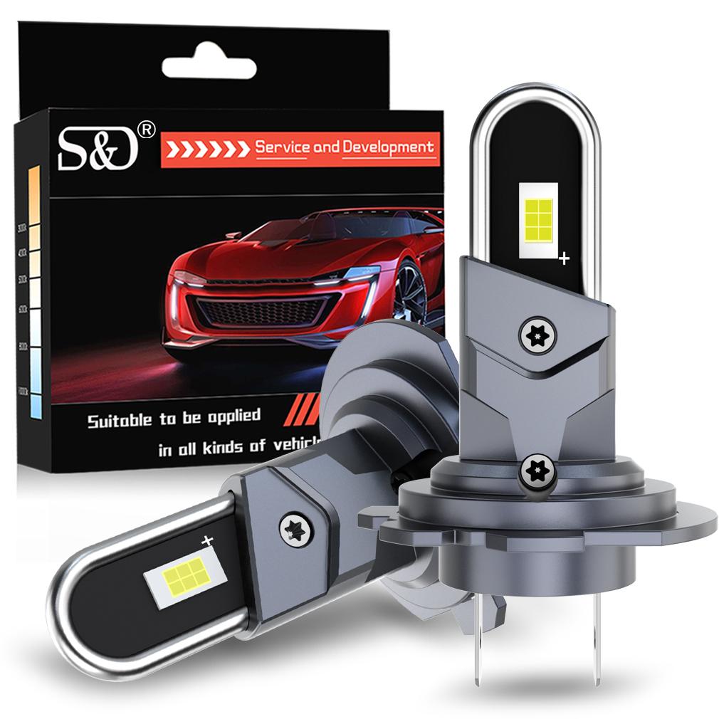 2Pcs H4 H7 LED Headlights Canbus H11 H8 HB3 9005 HB4 9006 Light Bulbs 20000Lm U-Shaped Copper Tube Car Lights Fanless Headlamp 6000K White 12V