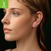 Simple Rose Temperament Shining Moissanite Stud Earrings S925 Sterling Silver Platinum Plated Versatile Jewelry Earrings Women