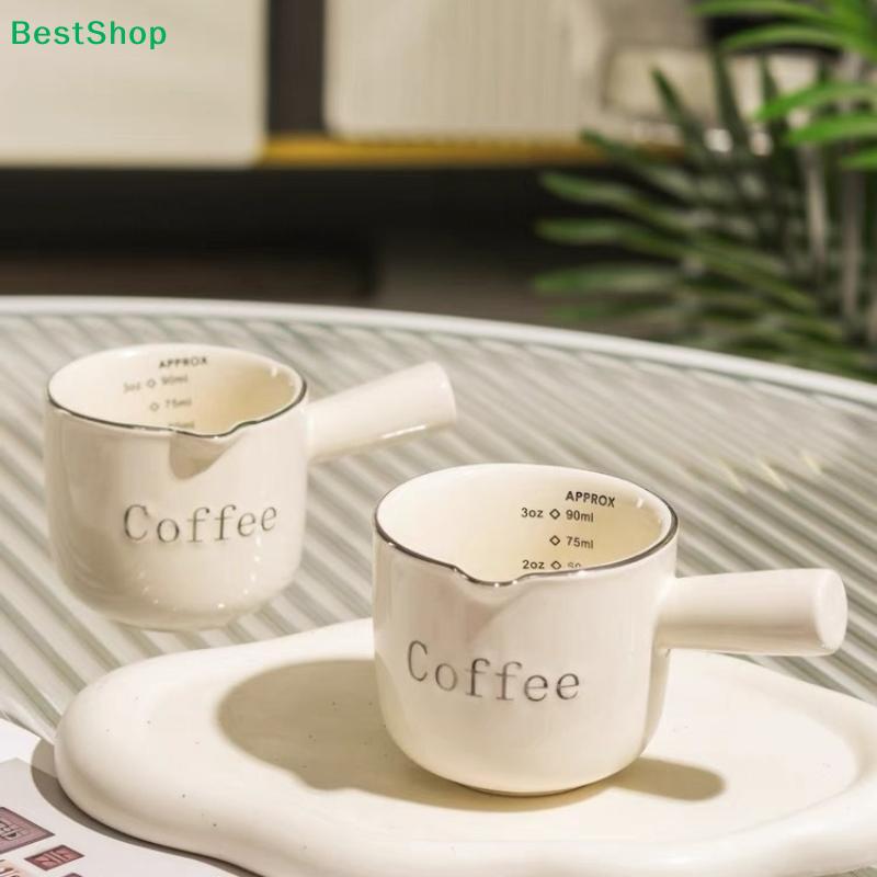 90ml Coffee Milk Jug with Measuring Scale - Espresso Extraction Cup, Exquisite Ceramic Measuring Cup and Milk Pitcher