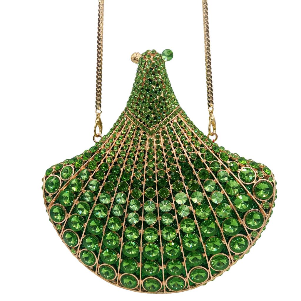 Clutch bag scalloped diamond high-end rhinestone dinner bag banquet party annual meeting clutch
