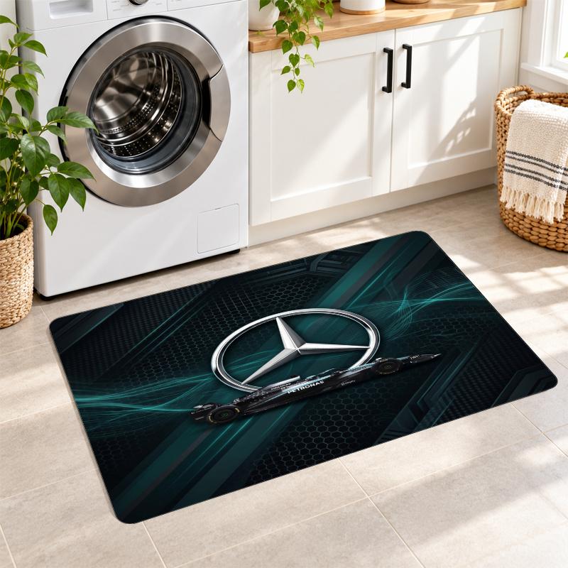 Flannel Kitchen Mat Mercedes Soft Area Rug Non Slip Floor Carpet Home Decoration