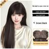 Natural Black Long Straight Wig with Bangs - Invisible Seamless Fit, Free Shipping