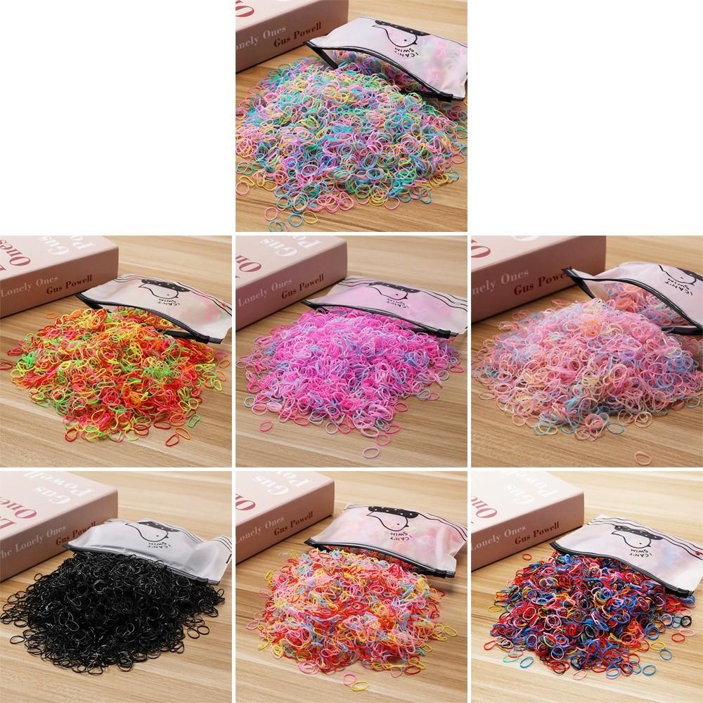 1000pcs Children Ponytail Holder Bands Girls Colourful Disposable Rubber Band Hair Ties Headband Kids Hair Accessories