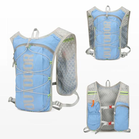 Hydration Backpack Multi-Pocket Water Backpack with Hydration Bladder Reflective Strip Hydration Pack for Hiking Running Cycling