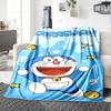 1pc Doraemons Joyful Adventure Flannel Blanket,Ultra Soft Warm Plush Throw for Home Bedroom Bed Sofa Cover Camping Picnic Gift Y7241