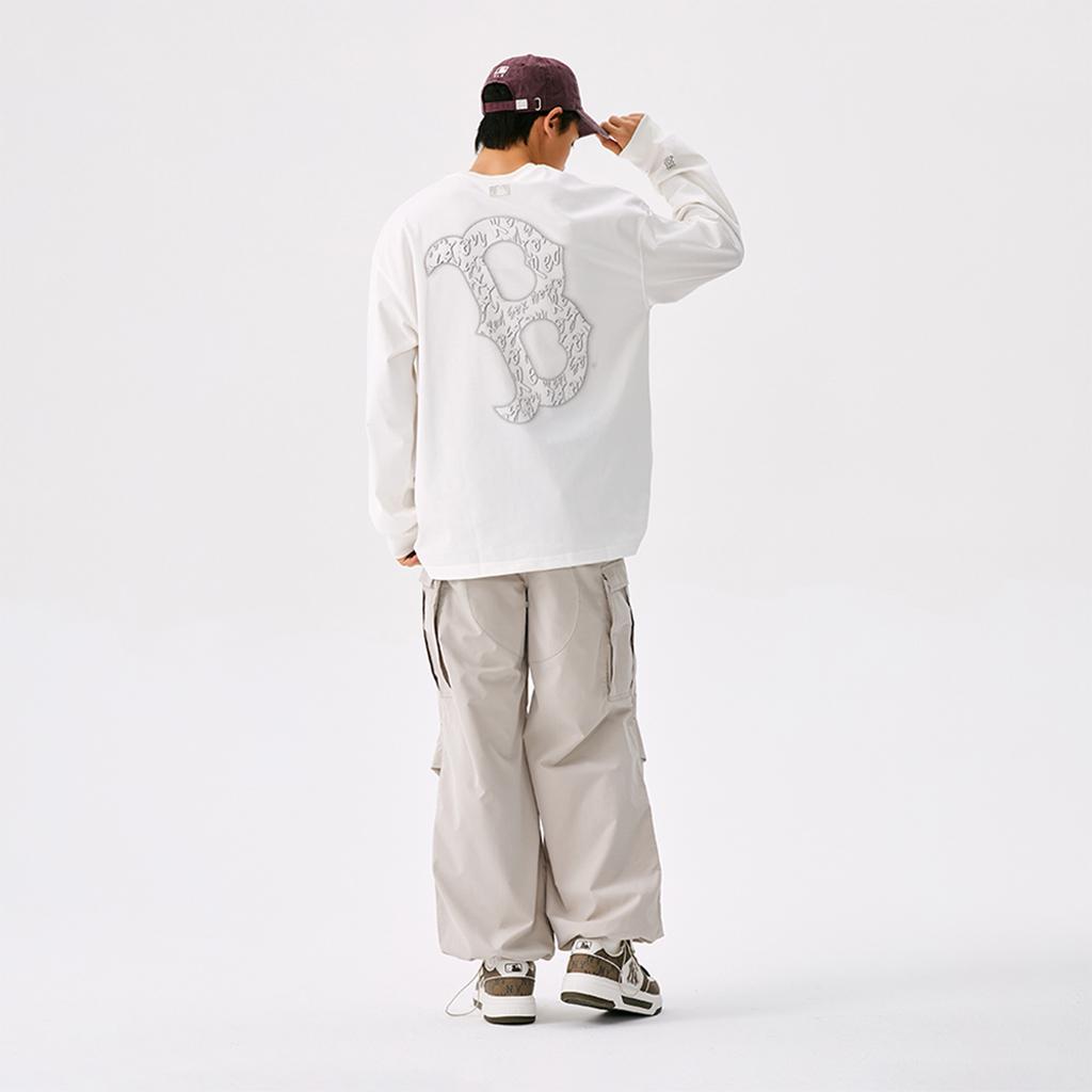 New MLB Boston Red Sox Basic Collection 25FW T Shirt Unisex Ivory White 3ATSB0554-43IVS