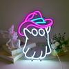 Halloween Window Lights Cowboy Hat Ghost Neon Halloween Sign Led Sign Neon Signs For Wall Decor Light Up Bedroom Party Gifts