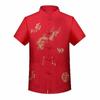 Traditional Chinese Style High Quality 2 IN 1 Tang Suit 2 Patterns Embroidery Dragon Hanfu Blouse Wu Tang Suit Men Kung Fu T Shirts Tops Jackey
