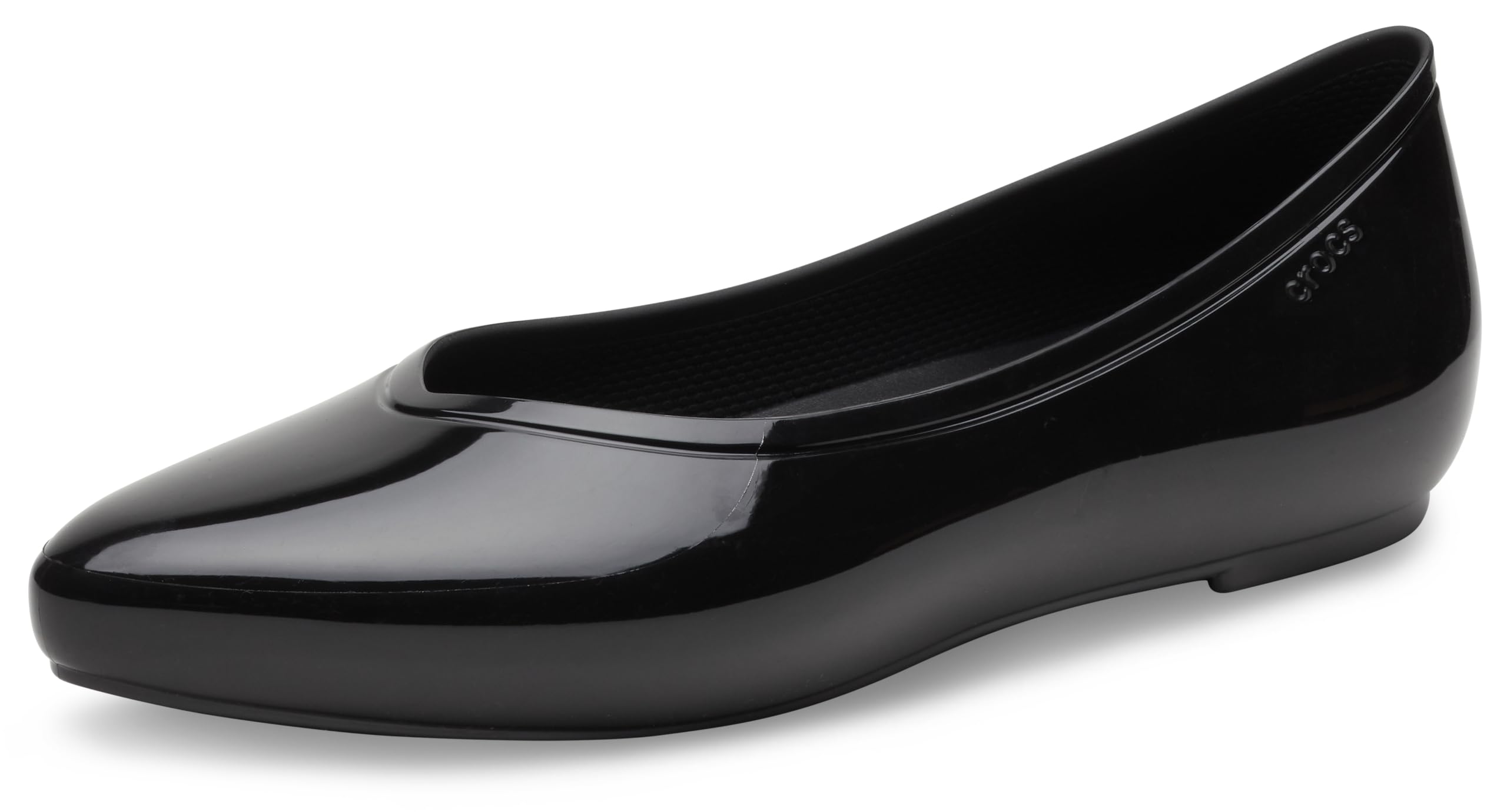 Crocs Brooklyn Высокоглянцевые остроносые балетки, Черный, 22 см