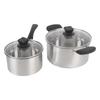 Stainless Steel Saucepan Milk Pan with Long Heatproof Handle Stockpot with 2 Ear Handles Cooking