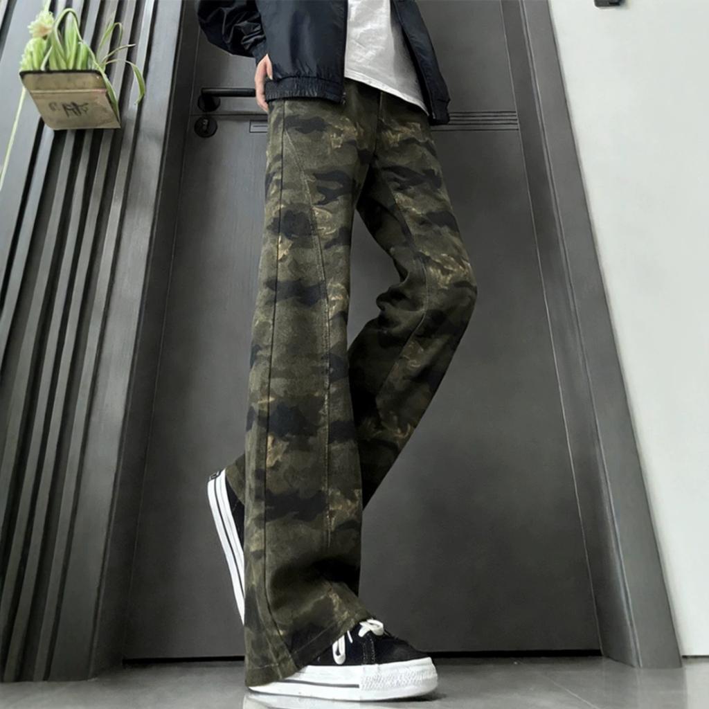 American High Street Camouflage Jeans Men's New Trendy Brand Retro Fashion Loose and Thin Casual Trousers Men's Clothing
