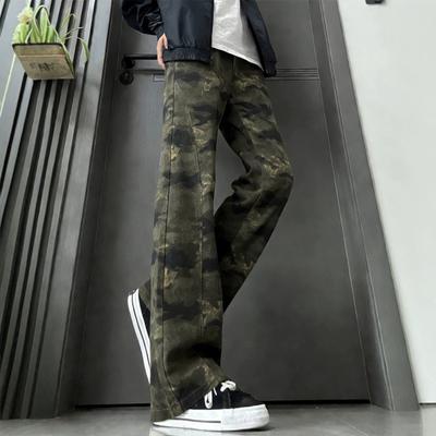 American High Street Camouflage Jeans Men's New Trendy Brand Retro Fashion Loose and Thin Casual Trousers Men's Clothing