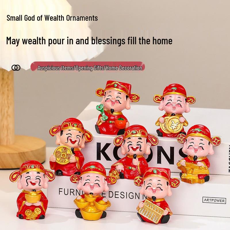 Chinese God of Wealth Figurine for Desktop Decoration - Cute Cultural Gift for Office or Shrine