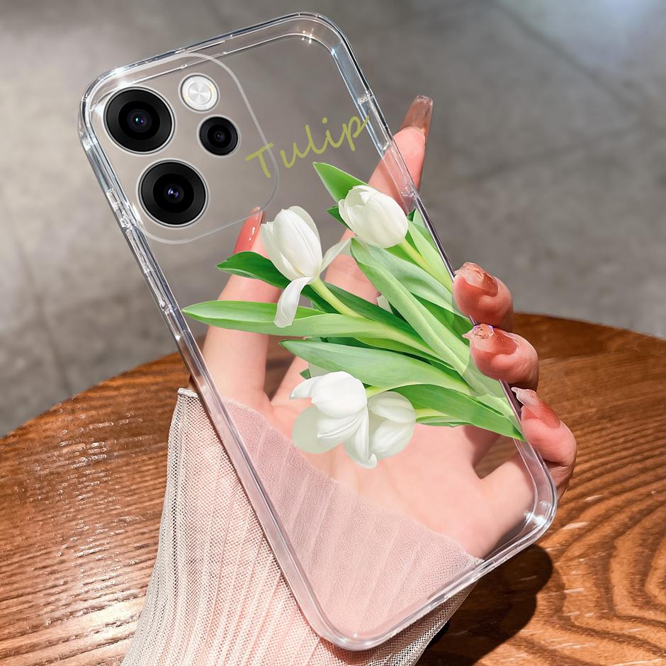 For OPPO Reno 15F 15 Pro Cases Brilliant Flower Kitten Fall Prevention Portable Clear Back Cover For reno15pro reno15f Funda