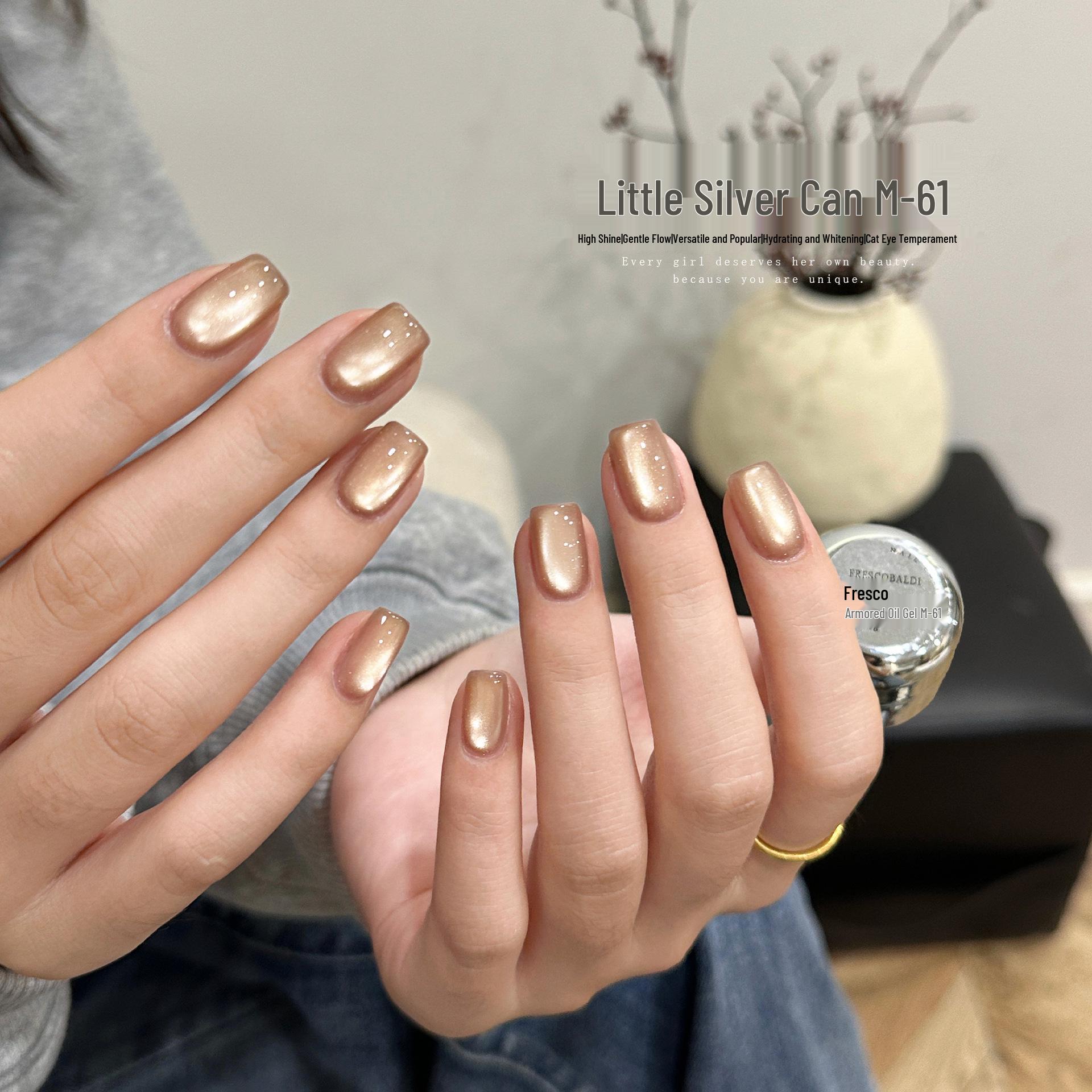 Hua Si Die - M61 Cat Eye Crystal Gel Nail Polish, 5g Jar, Silver
