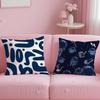 Decorative Blue Geometry Pillow Case Soft Plush Fabric Double-Sided Printed Cushion Cover Warm Winter Sofa Pillow Case