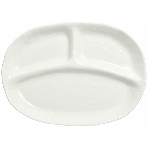 Mino Ware Lunch Plate, Single Plate, Approx. 24 X 18 Cm, Microwave and Dishwasher Safe, White Glaze, 133-81015
