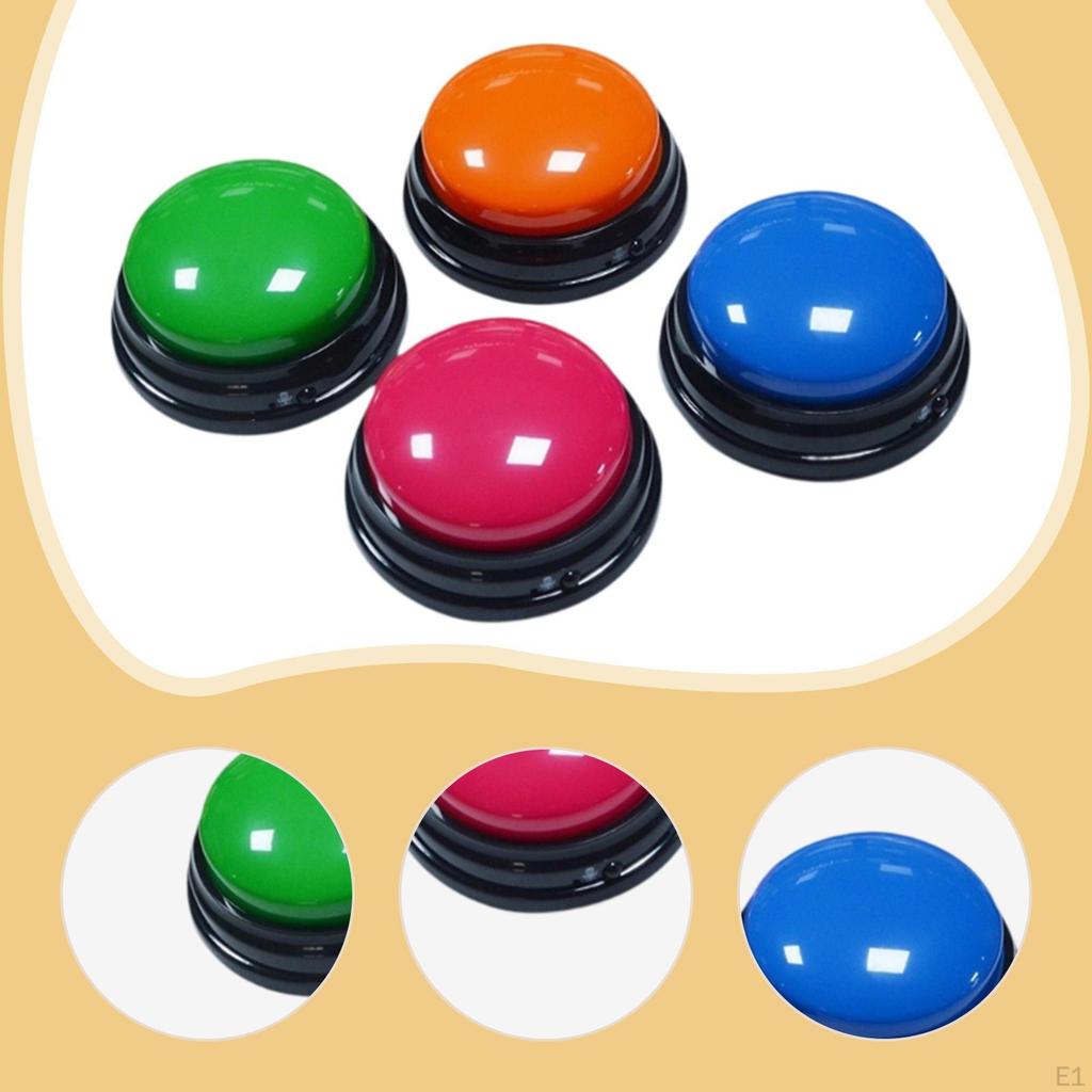 4Pcs Voice Recording Button Sound Pet Training Buzzer for Office Study Puppy