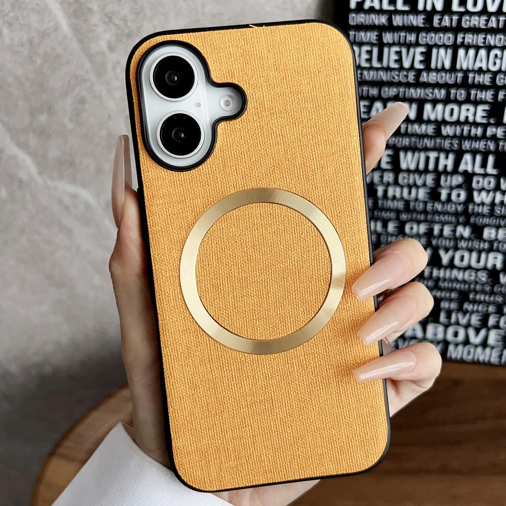 For iPhone 16 Case Drop-Proof TPU+Cloth Back Phone Cover Compatible with MagSafe