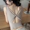 Women Sleeveless Cross Back Cami Top Slim Fixed Chest Pad Beauty Back Modal Fashion Camisole Vest