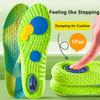 1 Pair Sports Shock Absorption Insoles Green EVA Air Cushion Breathable Arch Support Orthopedic Shoes Pad Men Women Feet Care Insoles