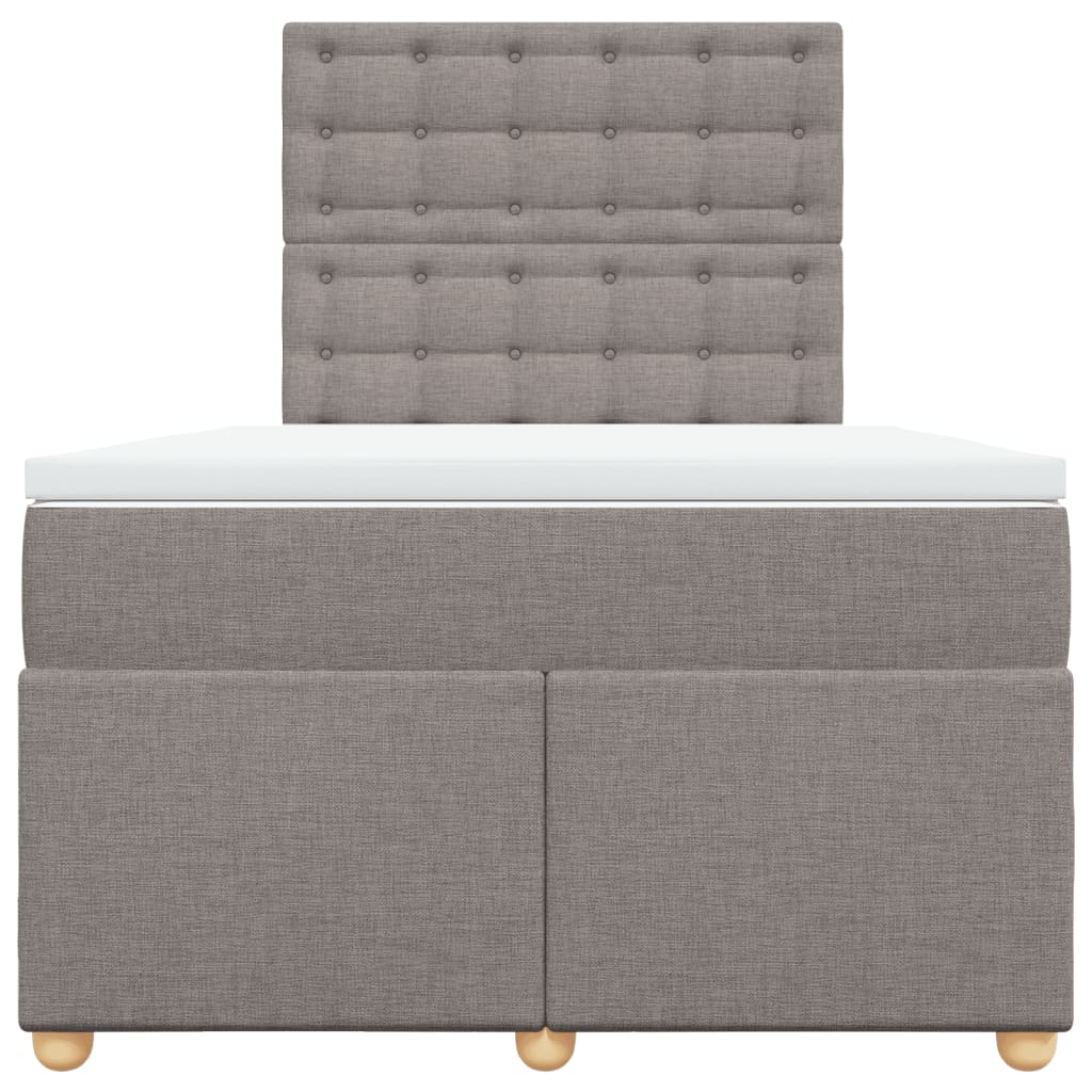 Vidaxl Łóżko Kontynentalne Z Materacem, Taupe, Tkanina, 120X200 Cm