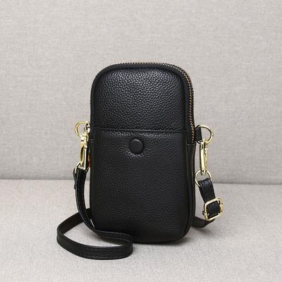 Soft Cowhide Mobile Phone Bag Women'S Crossbody Vertical Small Bag Fashion Leather Shoulder Trendy Bag Women