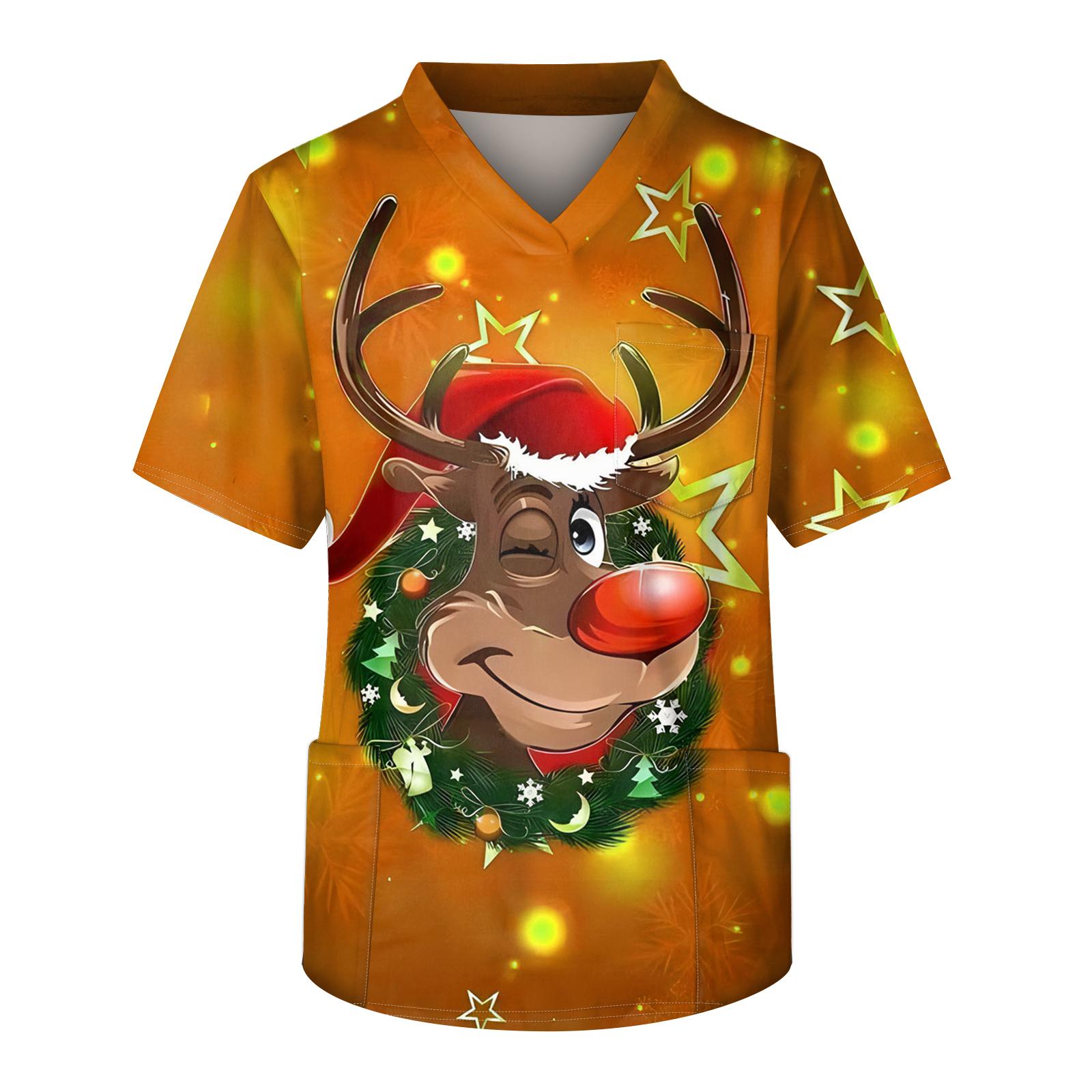 

Мужская рабочая блузка с короткими рукавами и v-образным вырезом с принтом, топ с нагрудным карманом XXXXXL оранжевый