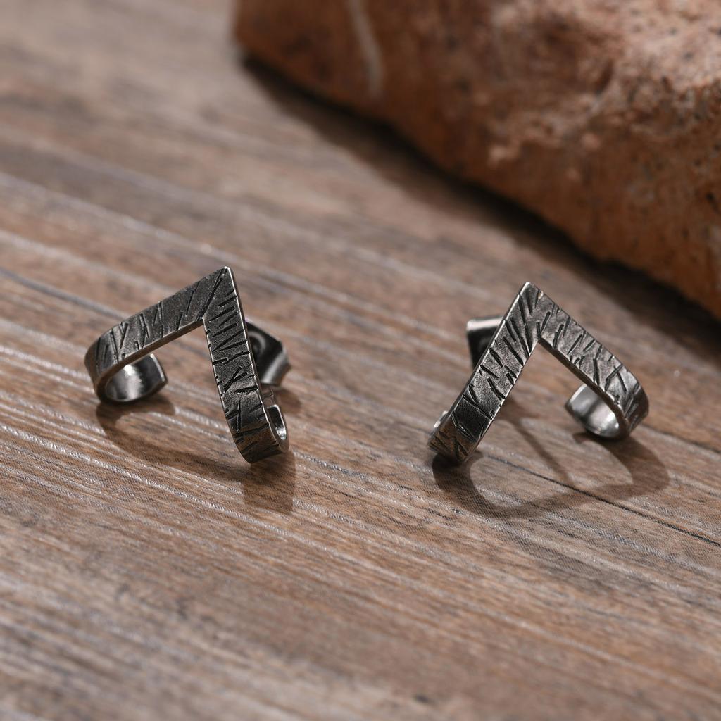 Geometrischer Stecker für Männer Edelstahl Dreieck Wrap Ohrringe Punk Cool Jungen Anti Allergie Schmuck Geschenk für Ihn Männlich